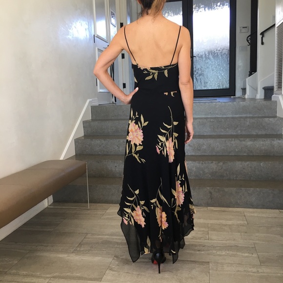 Polo Ralph Lauren black floral silk dress - Picture 2 of 5